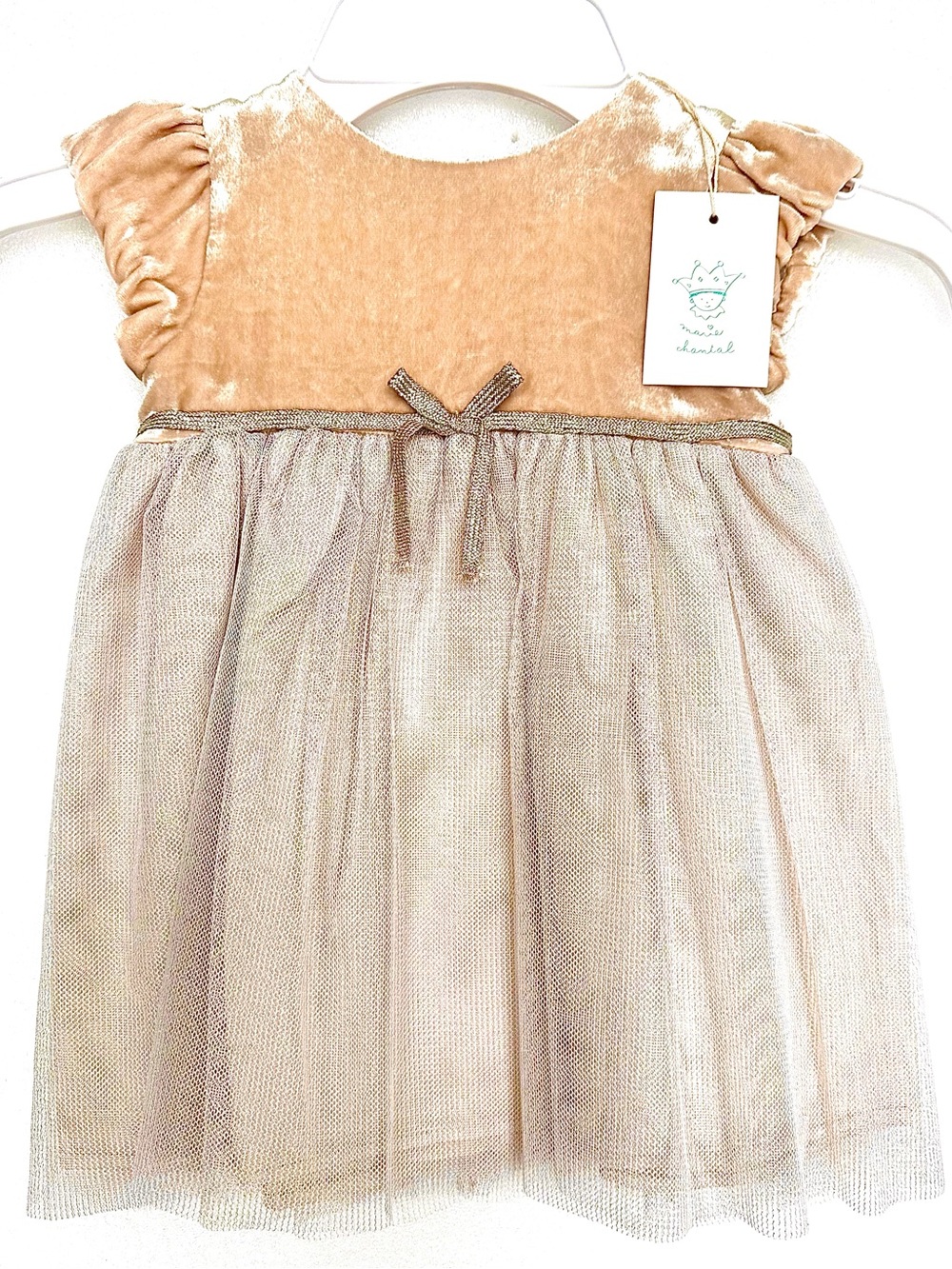 Marie Chantal Champagne & Cream Tulle Dress
